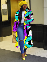Load image into Gallery viewer, Full Length Geometric Pattern Jacket - Various Colours and Plus Sizes Available
