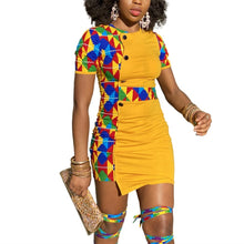 Load image into Gallery viewer, Dashiki Print Mini Dress - Available in Red, Yellow or Green

