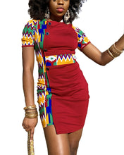 Load image into Gallery viewer, Dashiki Print Mini Dress - Available in Red, Yellow or Green
