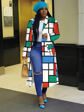 Load image into Gallery viewer, Full Length Geometric Pattern Jacket - Various Colours and Plus Sizes Available
