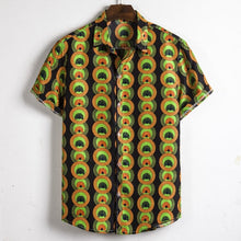 Load image into Gallery viewer, Men&#39;s Short Sleeve Dashiki Print Shirt - Design K
