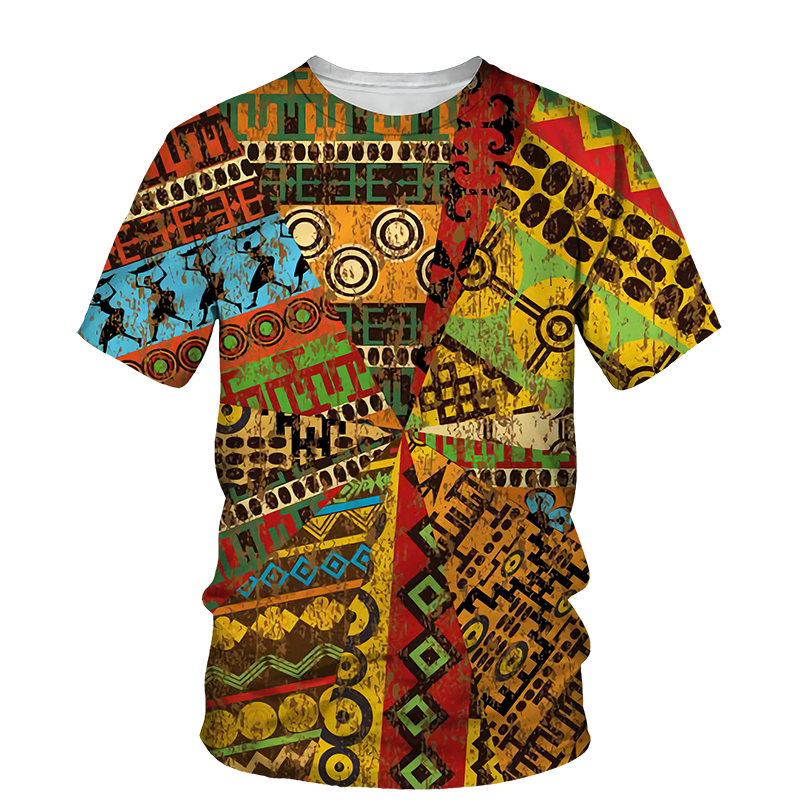 Kids African Print Unisex T-shirt B - Age 3 -14 Years