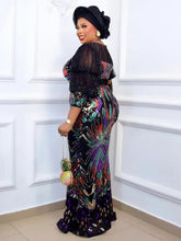 Load image into Gallery viewer, Plus Size Mermaid Sequin Evening Dress
