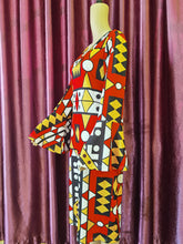 Load image into Gallery viewer, Knee-length African Print V-neck Dress
