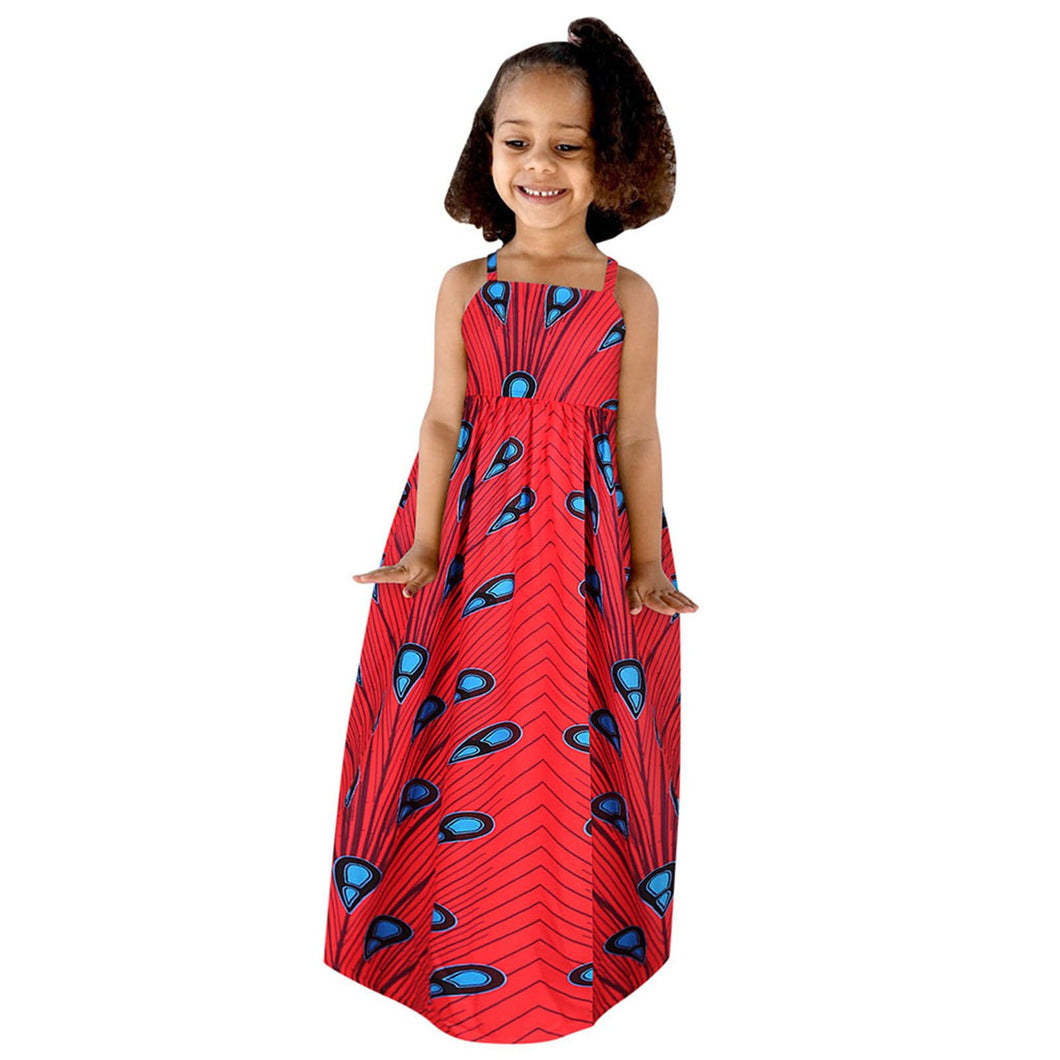 Girls African Print Dress - Available in Various Colours
