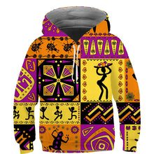 Load image into Gallery viewer, Kids African Print Hoodie - Design L - For Ages 3 - 14
