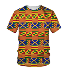 Load image into Gallery viewer, Kids African Kente Print Unisex T-shirt - Age 3 -14 Years
