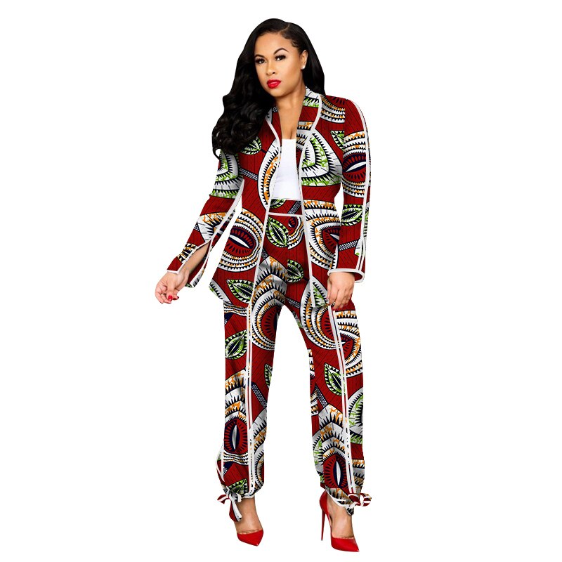 Women's Cotton African Print - Trouser and Jacket Suit - Various Colours Available in UK Sizes 6 - 24