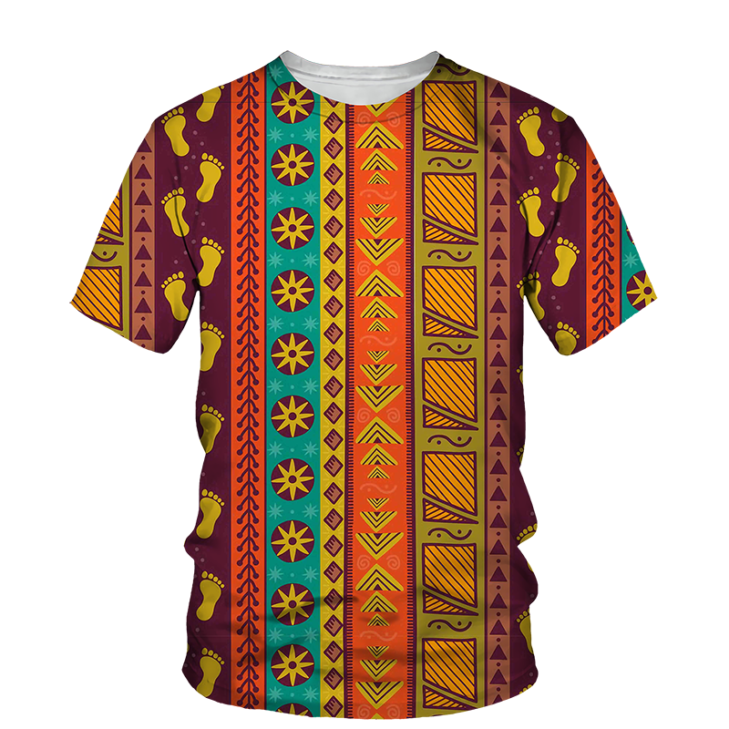 Kids African Print Unisex T-shirt D - Age 3 -14 Years