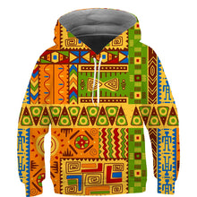 Load image into Gallery viewer, Kids African Print Hoodie - Design O - For Ages 3 - 14
