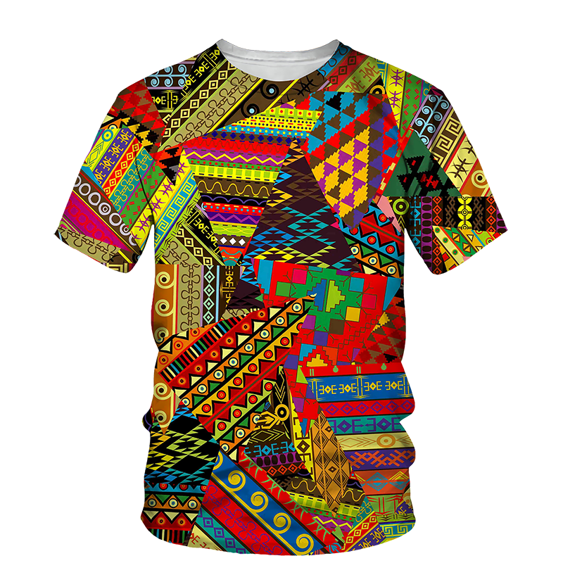 Kids African Print Unisex T-shirt F - Age 3 -14 Years
