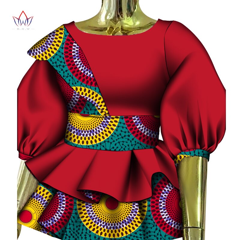 Cotton O-neck Top With African Print Detail - Various Colours Available in UK Sizes 6 - 22