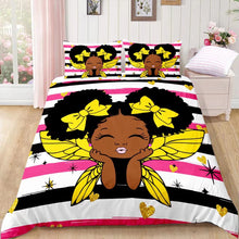 Load image into Gallery viewer, Black Girl Magic Duvet Cover Set - Melanin Fairy Design
