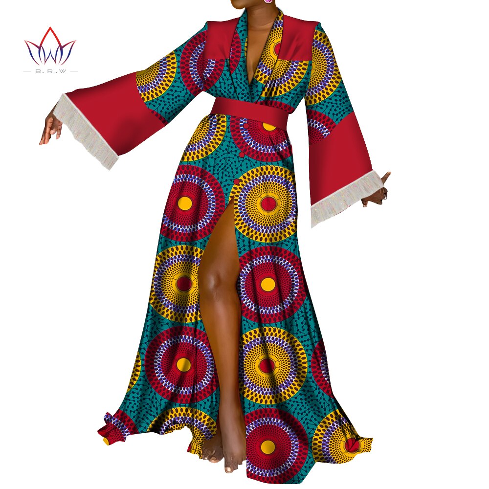 African Print Cotton 2 Piece Full Length Outfit - Various Colours Available in UK Sizes 8 - 24