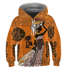 Load image into Gallery viewer, Kids African Print Hoodie - Design E - For Ages 3 - 14
