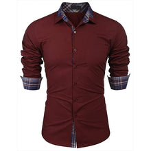 Load image into Gallery viewer, Men&#39;s Shirt with Tartan Sleeve and Collar Detail - Available in Various Colours
