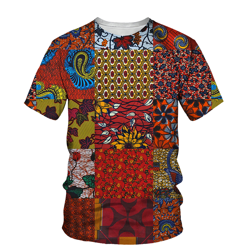 Kids African Print Unisex T-shirt E - Age 3 -14 Years