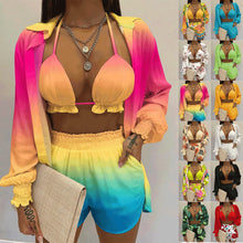 Load image into Gallery viewer, Women&#39;s 3 Piece Shorts and Bikini Top - Beach Set - Various Colours Available

