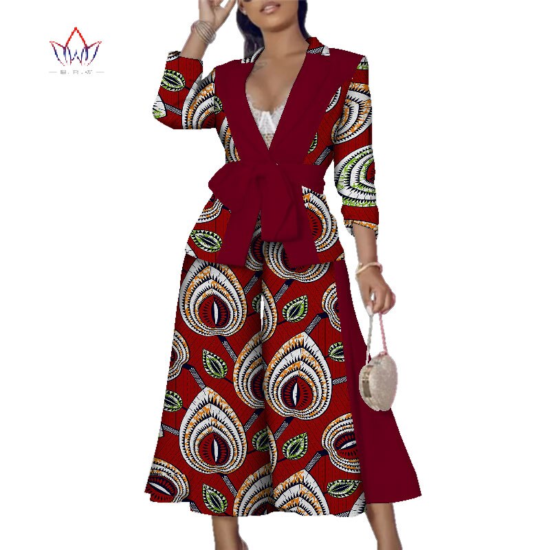 Women's Cotton African Print - 2 Piece Trouser Suit - Various Colours Available in UK Sizes 6 - 22