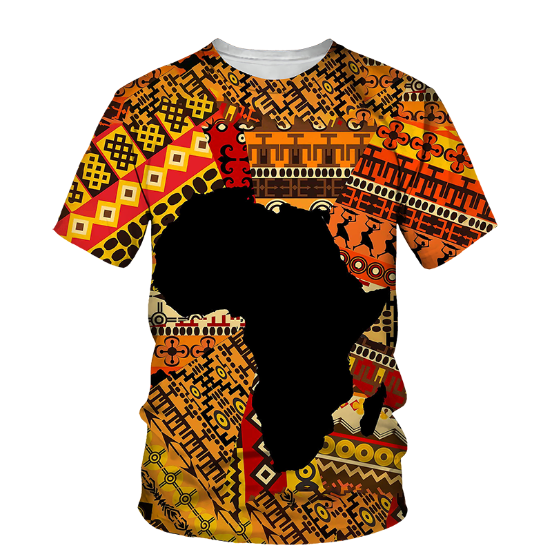 Kids Africa Map Print Unisex T-shirt - Age 3 -14 Years