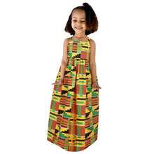 Load image into Gallery viewer, Girls African Print Dress - Available in Various Colours
