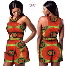 Load image into Gallery viewer, African Print Cotton Playsuit - Various Colours Available in UK Sizes 8 - 22
