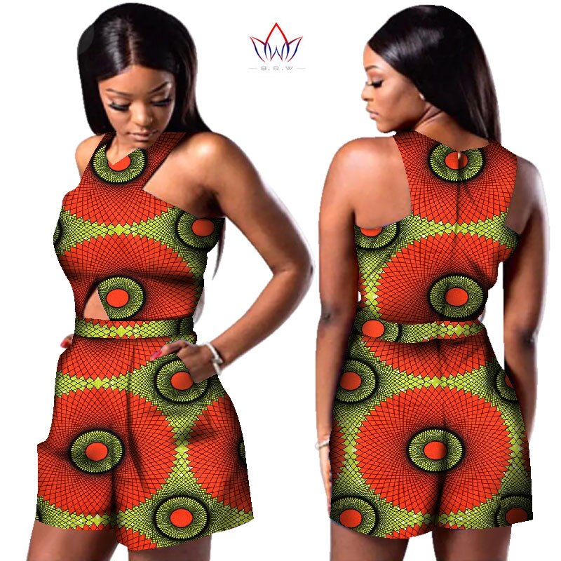 African Print Cotton Playsuit - Various Colours Available in UK Sizes 8 - 22