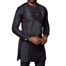 Load image into Gallery viewer, Men&#39;s African Shirt and Trousers Suit in Black
