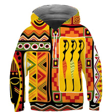 Load image into Gallery viewer, Kids African Print Hoodie - Design N - For Ages 3 - 14
