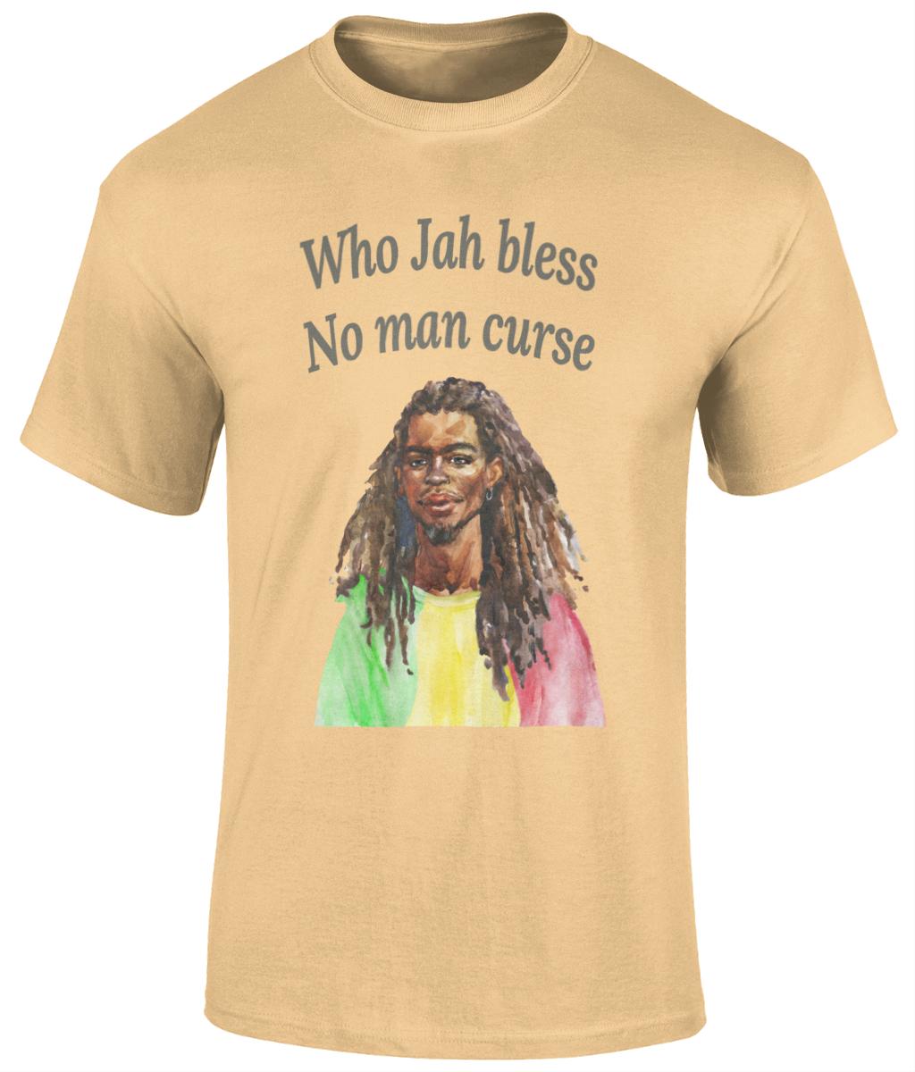 Who Jah Bless No Man Curse Rasta Man T-shirt - Various Colours Available - FAST UK DELIVERY