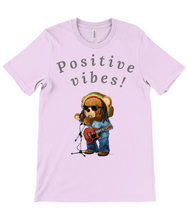 Load image into Gallery viewer, Adult&#39;s Unisex Positive Vibes Rasta Bear Cotton T-Shirt - Various Colours Available - FAST UK DELIVERY
