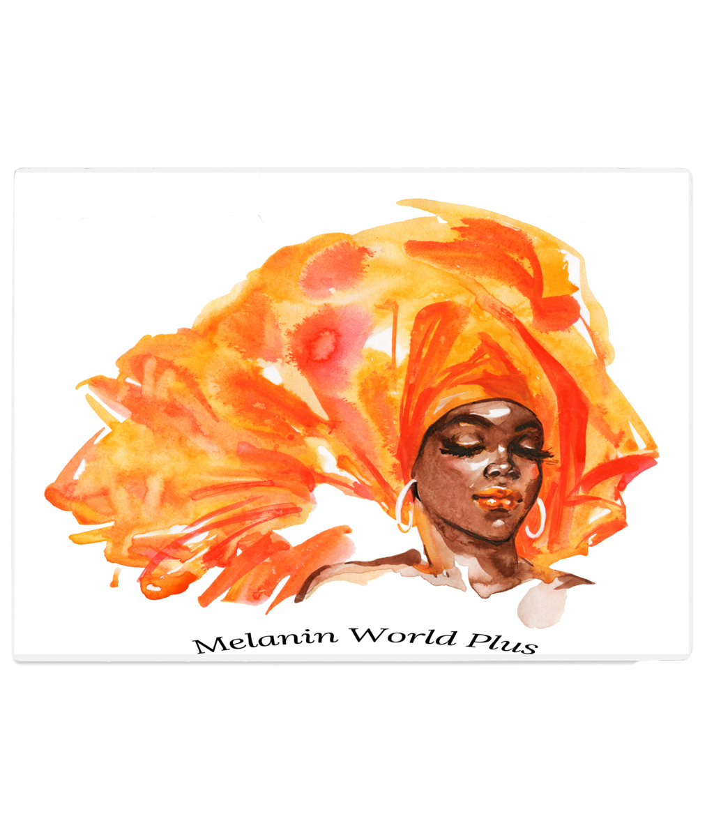 African Woman - Tempered Glass Chopping Board - FAST UK DELIVERY