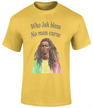 Load image into Gallery viewer, Who Jah Bless No Man Curse Rasta Man T-shirt - Various Colours Available - FAST UK DELIVERY
