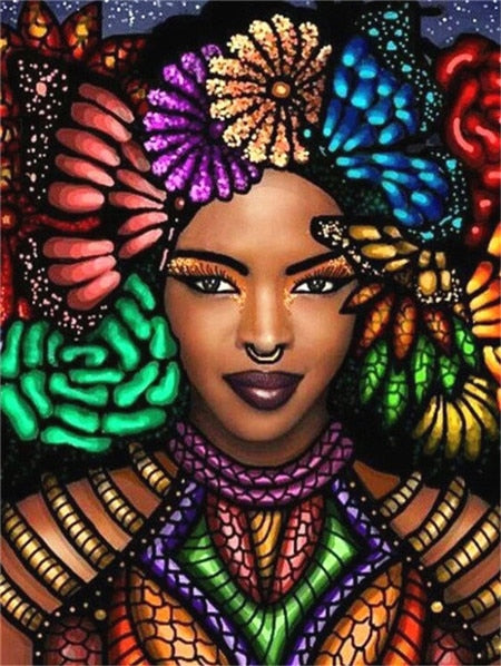 5D DIY Diamond Painting - African Woman from melaninworldplus.com