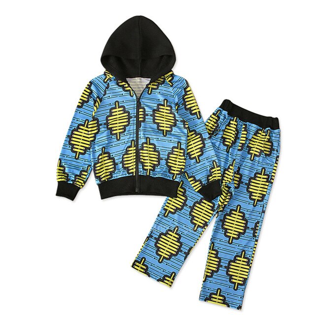 Childs African Print Trousers and Hoodie Set from melaninworldplus.com