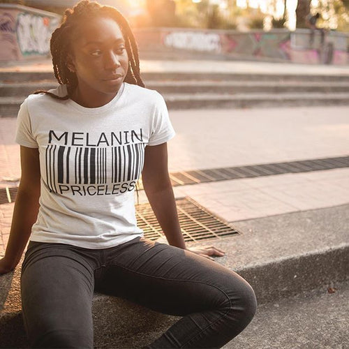 Melanin Priceless Barcode T-Shirt - Available in Various Colours from melaninworldplus.com