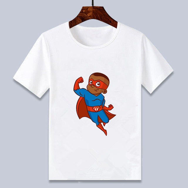 Young Black Boy T-shirt - Super Hero Design