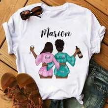 Load image into Gallery viewer, Melanin Poppin White Logo T-shirt - Bride and Bridesmaid Design

