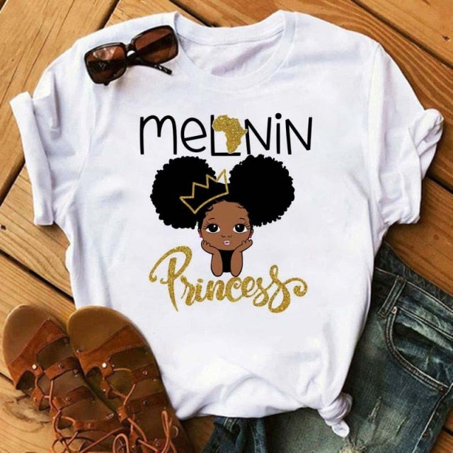 Cute Melanin Princess T-shirts - Over 20 Designs Available