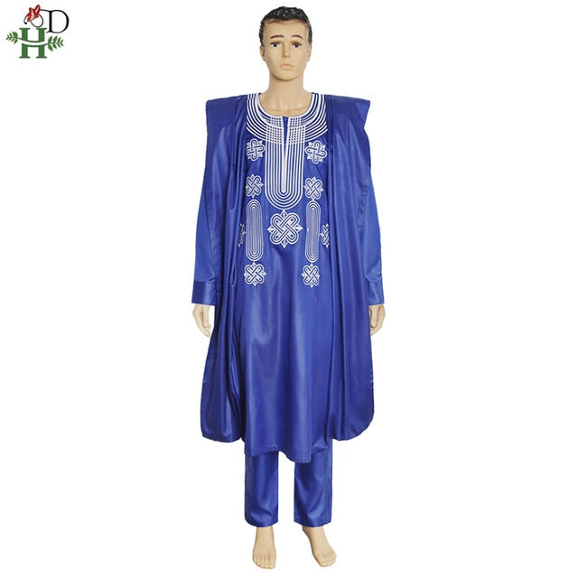 Men's Agbada - Available in White, Blue or Navy Blue