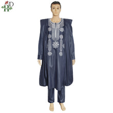 Load image into Gallery viewer, Men&#39;s Agbada - Available in White, Blue or Navy Blue
