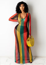 Load image into Gallery viewer, Long Crochet Hooded Dress - Available in 2 Colours
