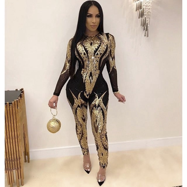 Sequin Jumpsuit - Available in Gold or Silver