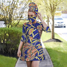 Load image into Gallery viewer, Mini Dress with Matching Headwrap and Facemask
