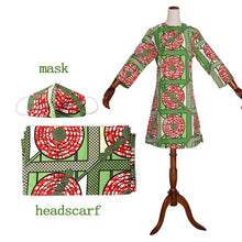 Load image into Gallery viewer, Mini Dress with Matching Headwrap and Facemask
