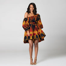 Load image into Gallery viewer, Off Shoulder African Print Dress - Various Colours Available
