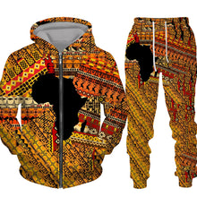 Load image into Gallery viewer, Unisex Africa Map Trousers and Hoodie Set
