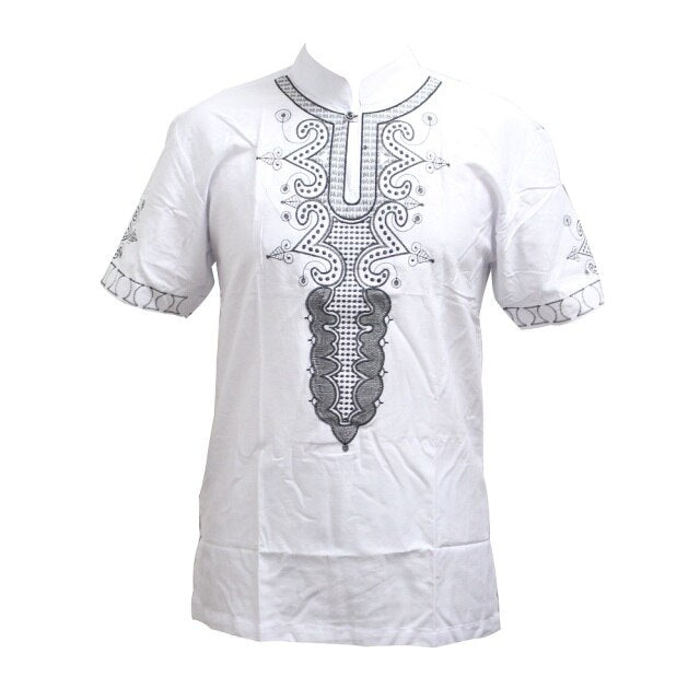 Men's Cotton Embroidered Dashiki Shirt - Available in 4 colours