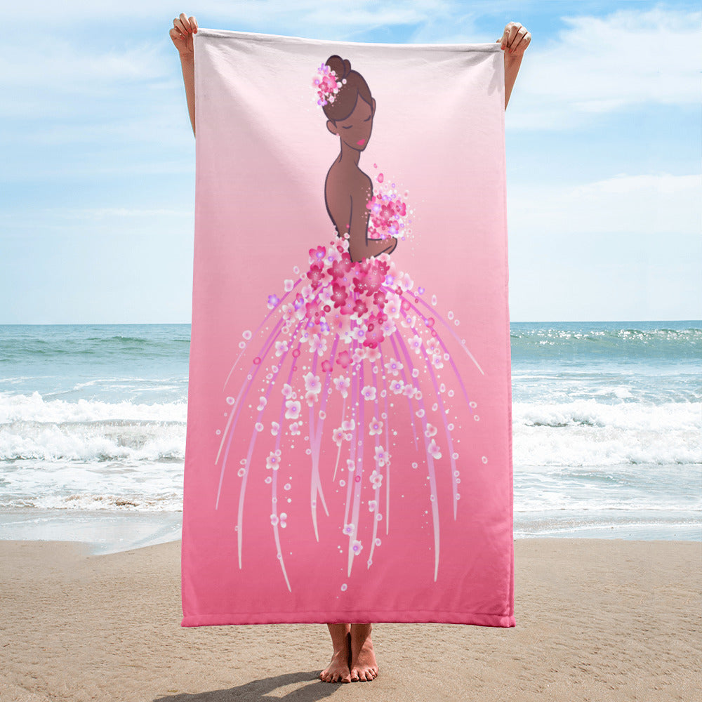 EXCLUSIVE - Pink Nubian Flower Girl Towel - FAST UK DELIVERY