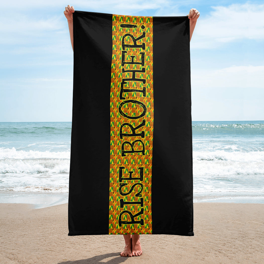 EXCLUSIVE - Rise Brother! - Kente Print Towel - FAST UK DELIVERY